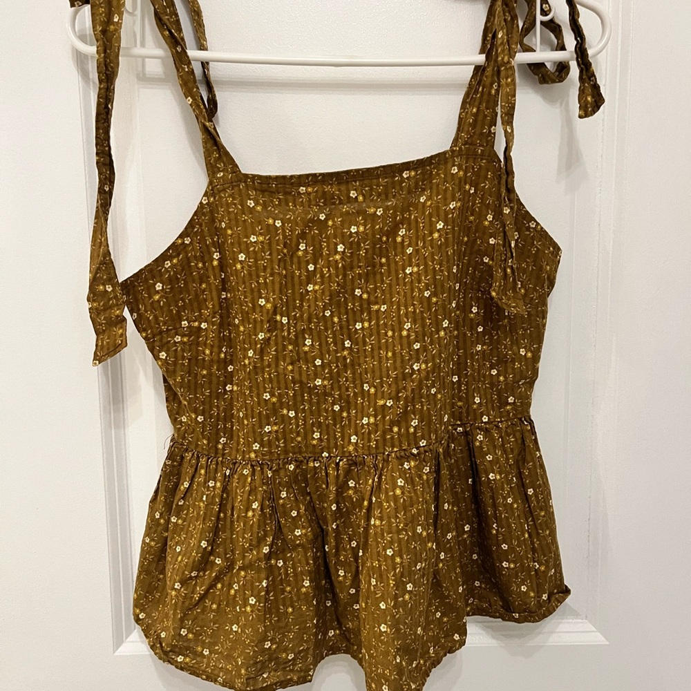 Madewell Floral Tie-Strap Blouse